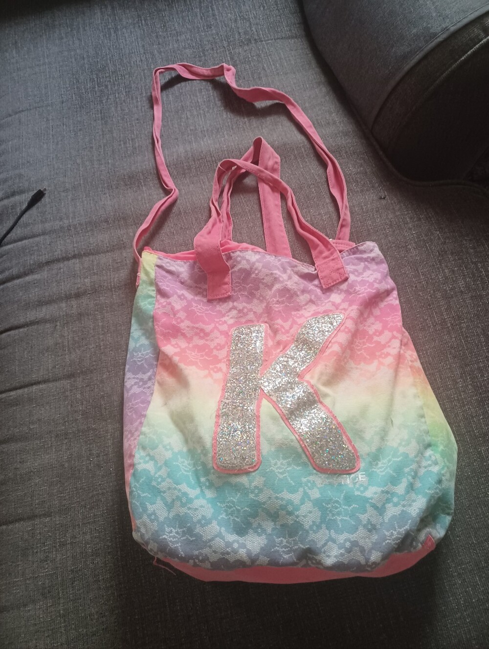 Sparkle 'K' Tote Bag - Pink